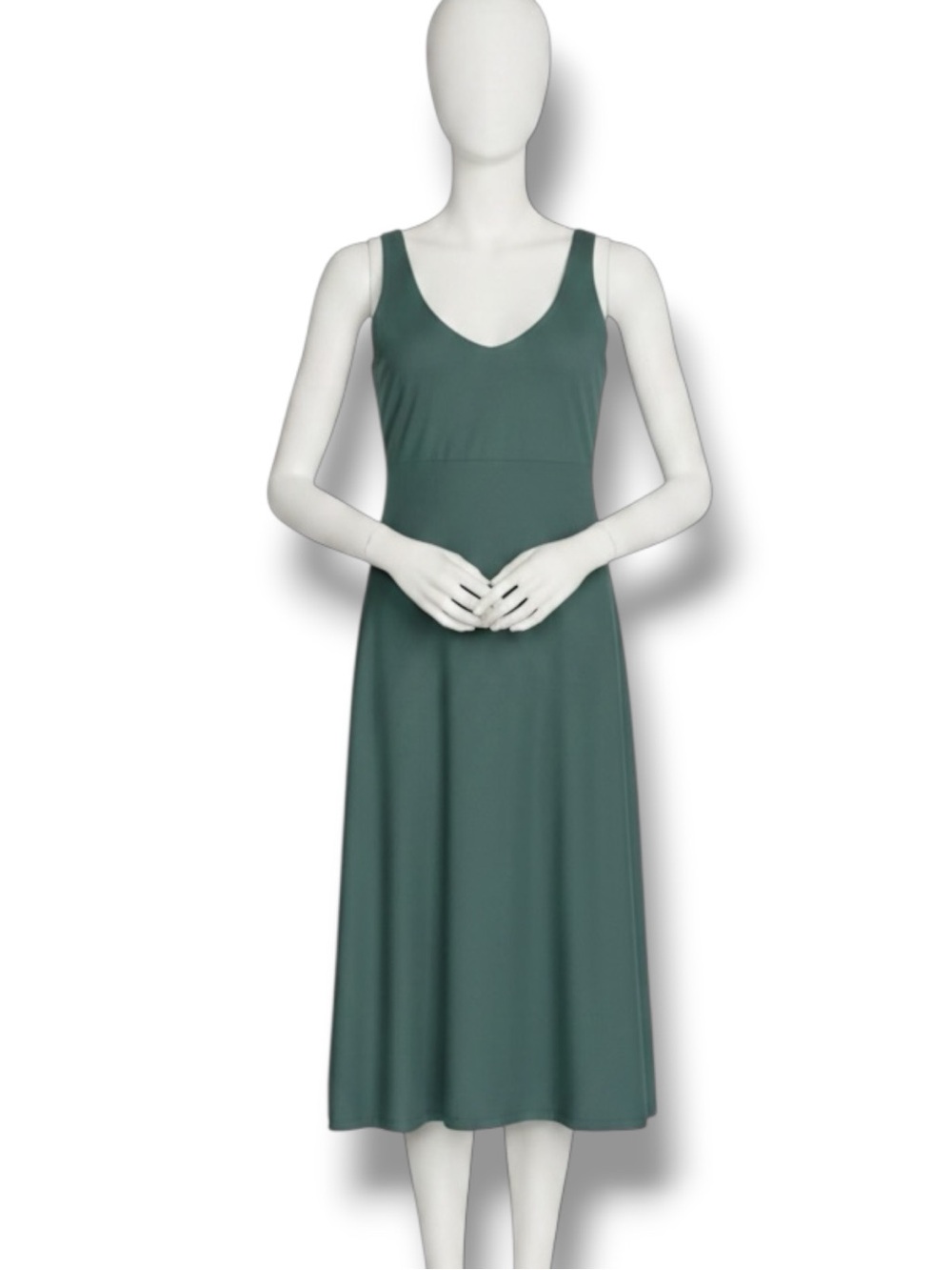 NWT EDDIE BAUER Women's Aster V-Neck Midi Dress - Alpine Green Medium